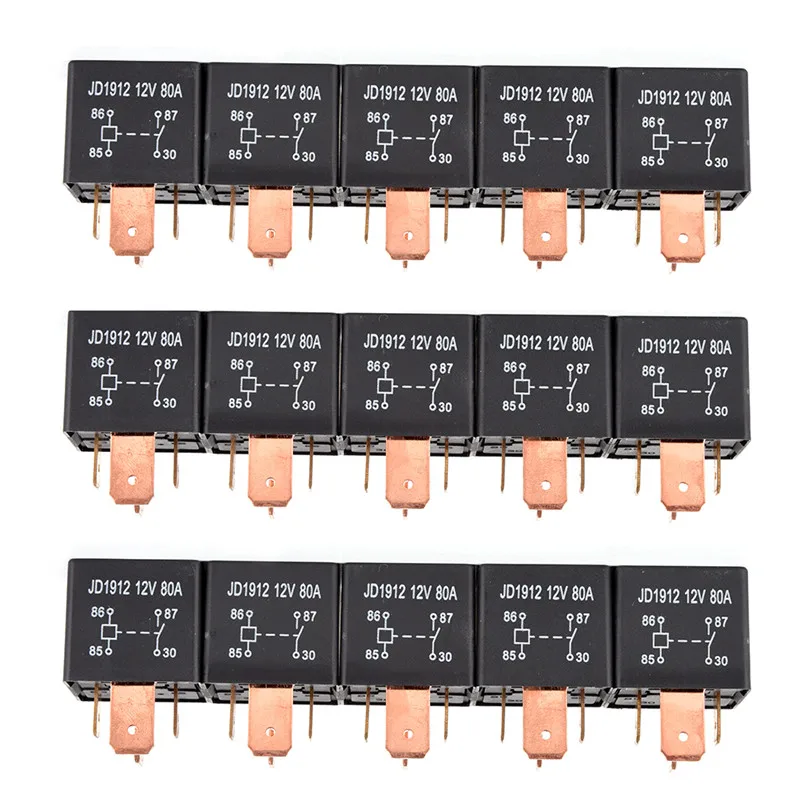 80AJD1912/JD2912/12V/24V 4-pin/5-pin Purple Copper Pin Smooth Four Sided Automotive Relay