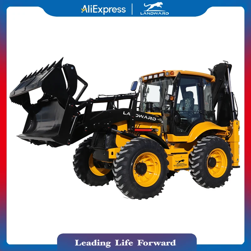 China Customized Mini 4x4 Backhoe Excavator Loader Diesel Gasoline Engine Multifunctional Small Front End All In One Loader