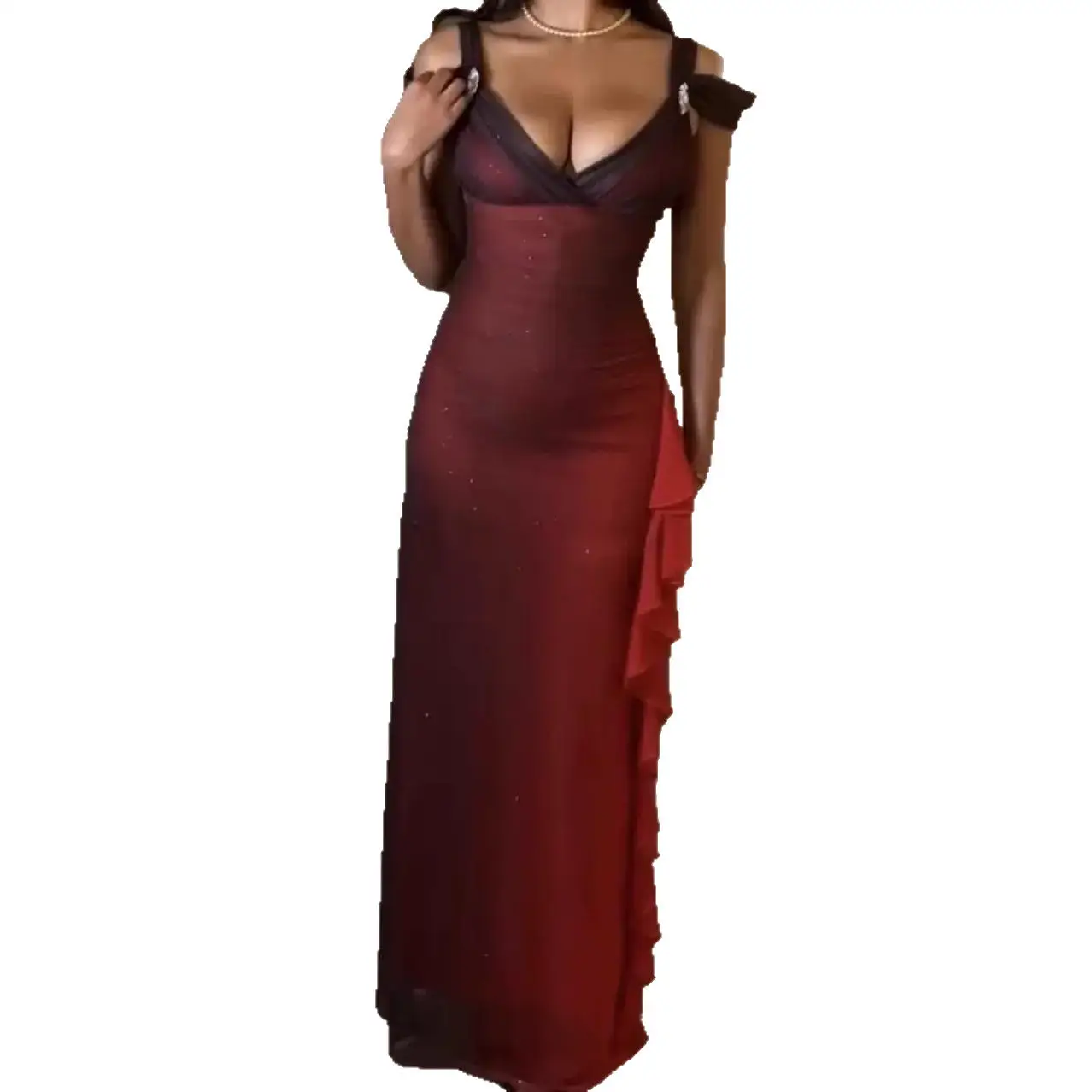 Seksowna sukienka na ramiączkach, podkreślająca talię, jednoczęściowa, wiosna 2024, z wysokim stanem, poliestrowa, bez szwów, podstawowa, prosta spódnica.