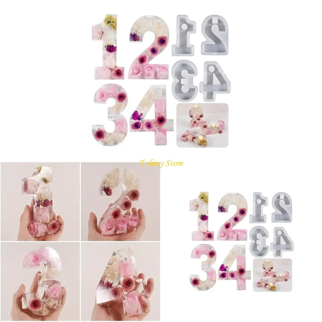 

N58F DIY Большое число плесень подсвечника для эпоксидной смолы.