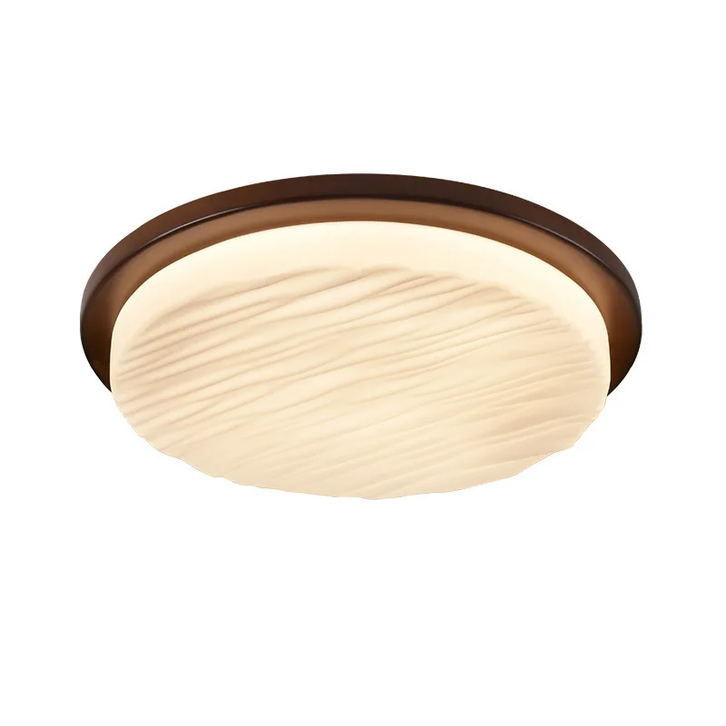

Ceiling light new Chinese retro walnut solid wood living room light wabi sandy wind master bedroom study light