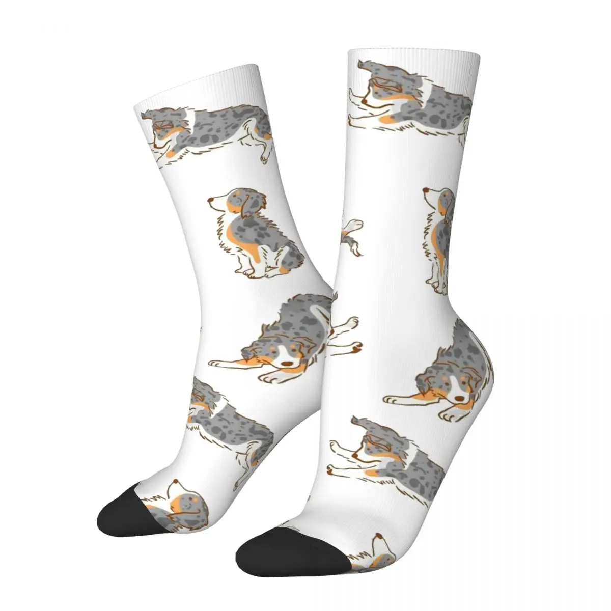 Hip Hop Vintage Lovely Shepherd Dog Crazy Men's compression Socks Unisex Aussie Shepherd Harajuku Seamless Crew Sock Boys Gift