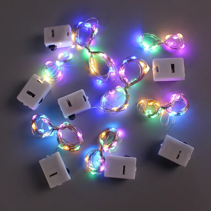 Copper Wire Lamp String Flash Lighting Christmas Tree Ornaments 1M 2M 3M Colorful Warm 3000K