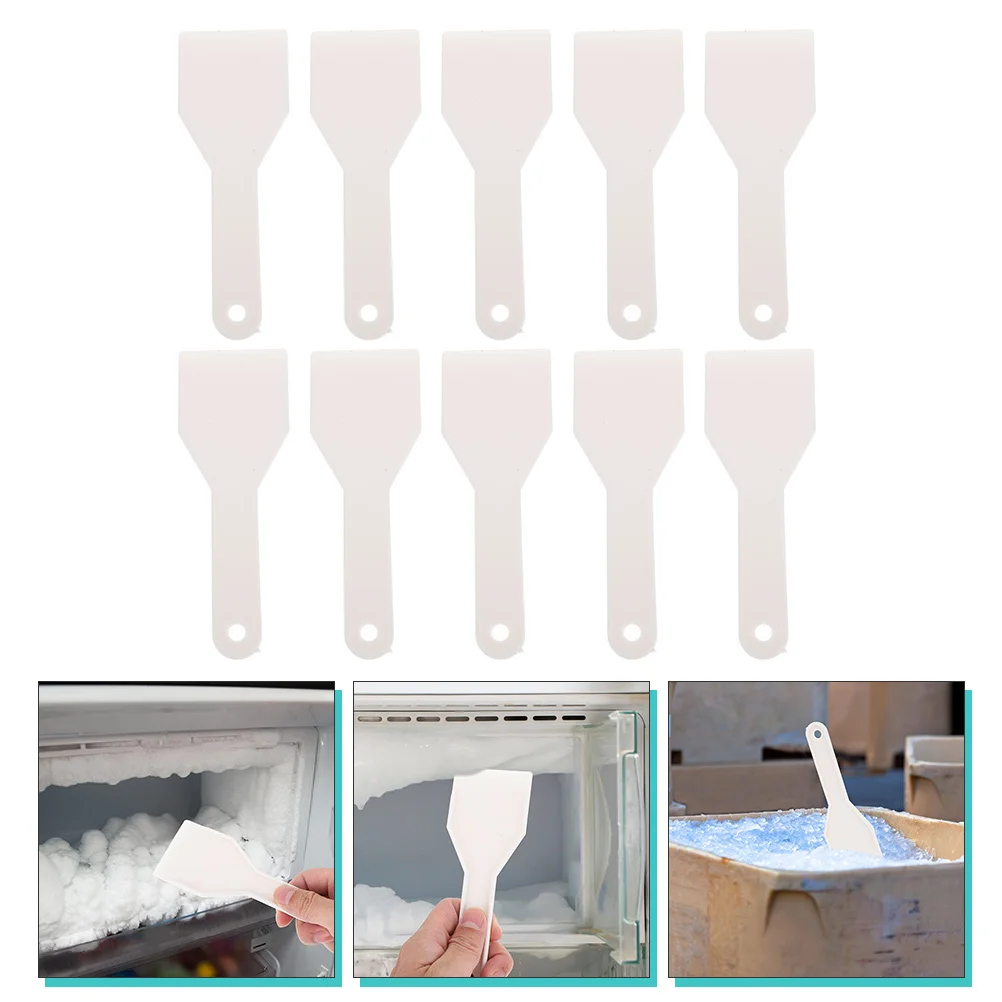 

10pcs Ice Scraper Fridge Freezer Snow Removal Shovel Tool Plastic Handle Lightweight Wide Blade For Use