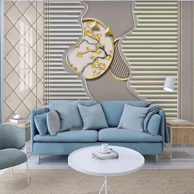 

MU8821 New Chinese-style combination TV background wall featuring light luxury soft and hard decoration