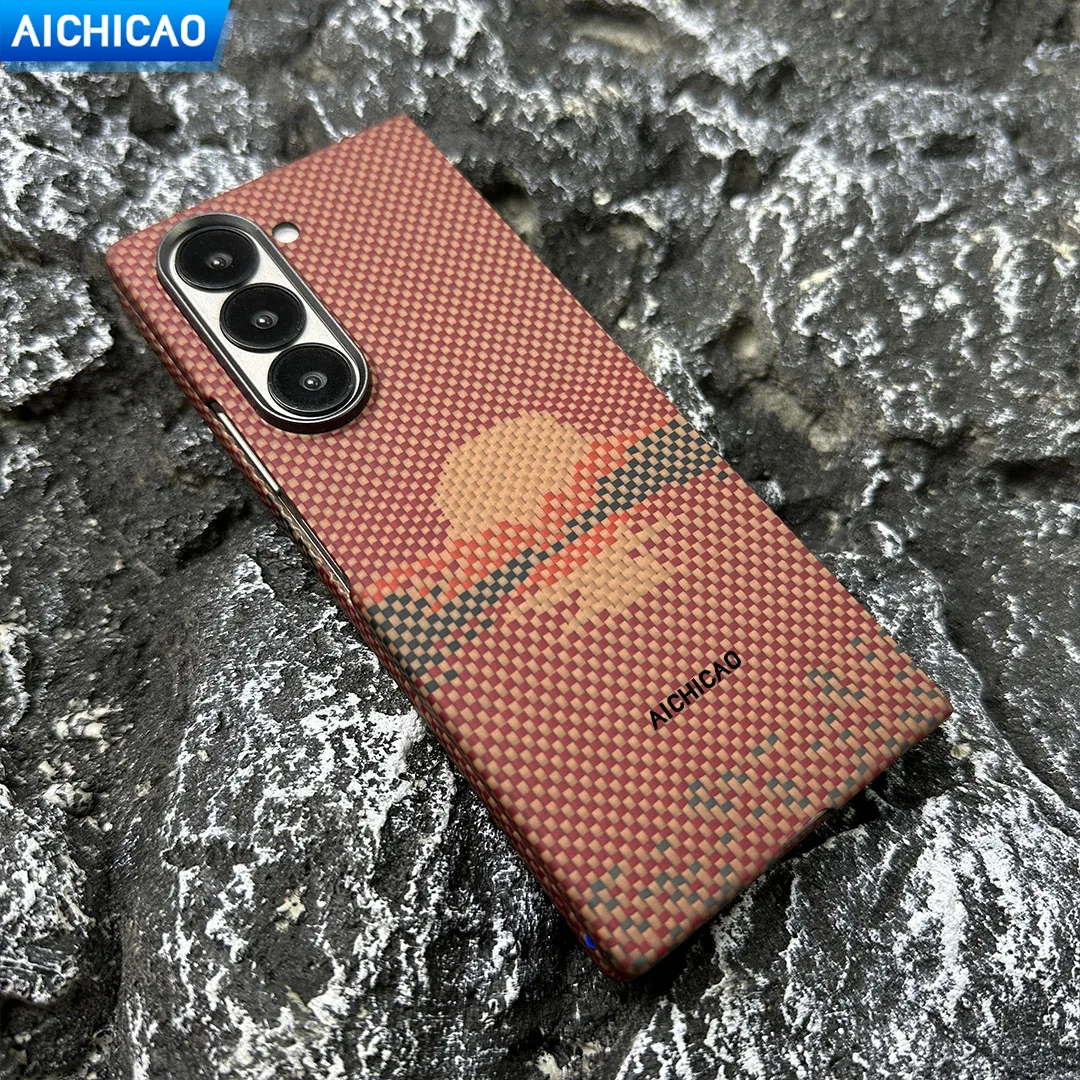 Magsafe Aramid Fiber, Anti-fall busines shell이 포함된 Samsung Galaxy Z Fold6 케이스용 ACC-실제 탄소 섬유 전화 케이스
