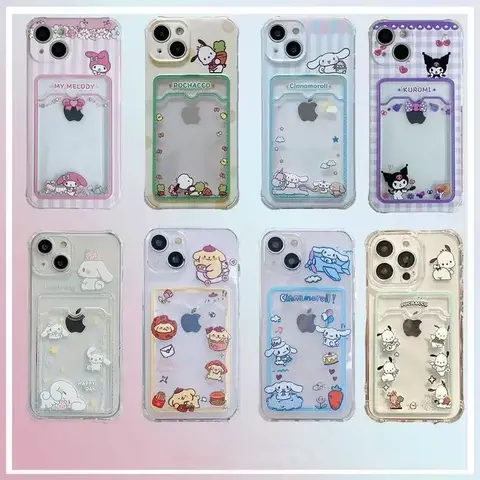 Kuromi Pochacco Cinnamoroll 지갑 카드 포켓 케이스 삼성 갤럭시 S25 S24 플러스 울트라 S23 S22 S21 S20 FE A35 A55 A54 A53 A52