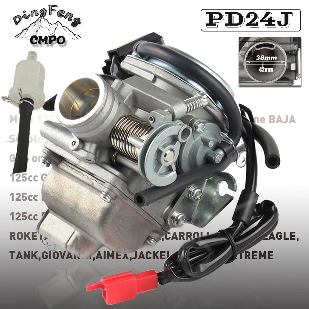 Карбюратор для мотоцикла PD24J 24 мм подходит для двигателя Gy6 100cc 125cc 150cc 200cc мотоцикл скутер велосипедный автомобиль
