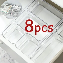 Clear Drawer Organizer Boxes Transparent Plastic Storage Box Desktop Acrylic Box Jewelry Makeup Cosmetic Organizer Drawer Box