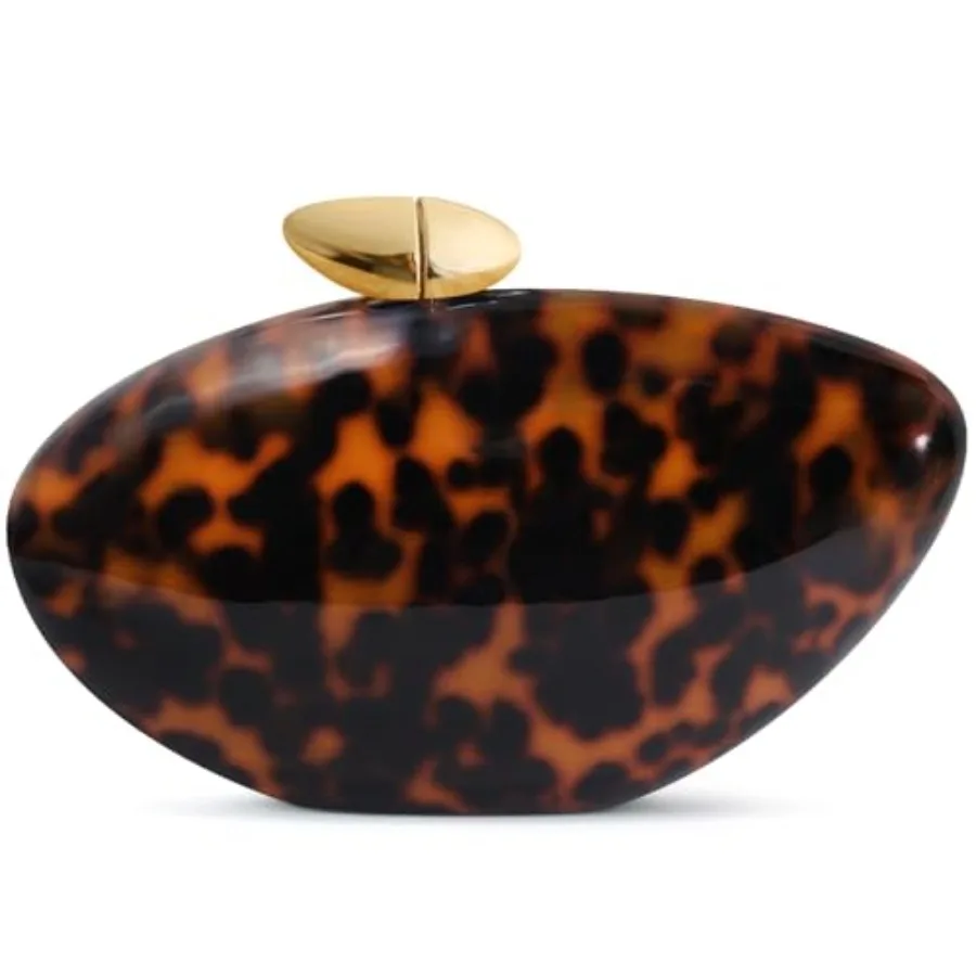 Acrylic Shell Clutch Purse for Women, Marble Evening Bag with Magnetic Closure for Wedding Party