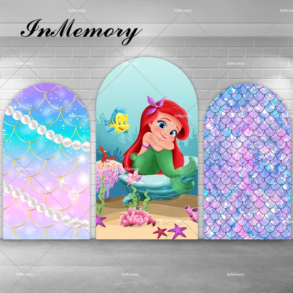 

Baby Shower Little Mermaid Ariel Chiara Backdrop Girls Newborn Birthday Party Decor Under The Sea Arch Photography Backgrounds