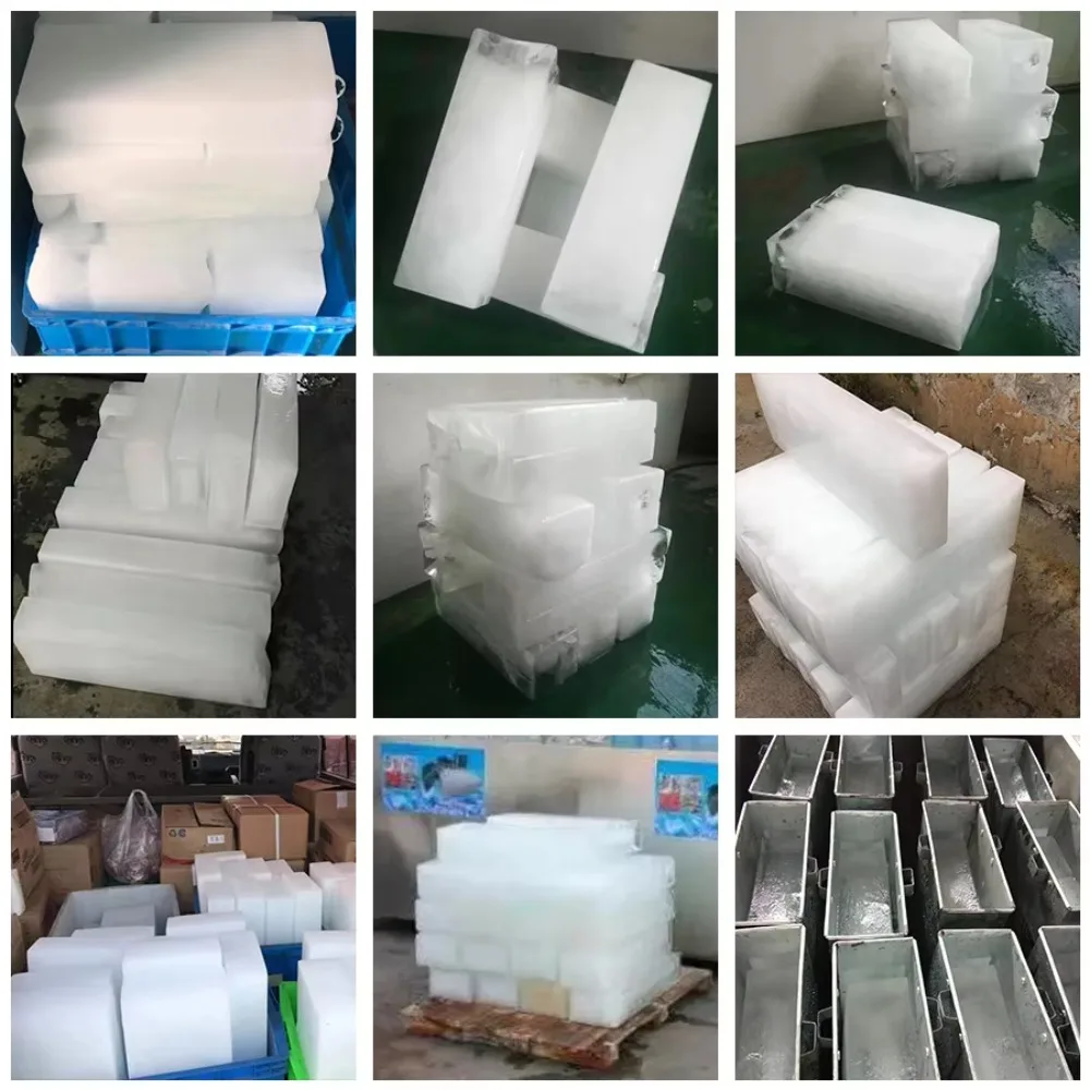 Professional Heavy-Duty 1000Kg/Day Fishery Ice Block Maker High-Automation Industrial Stainless Steel 220V