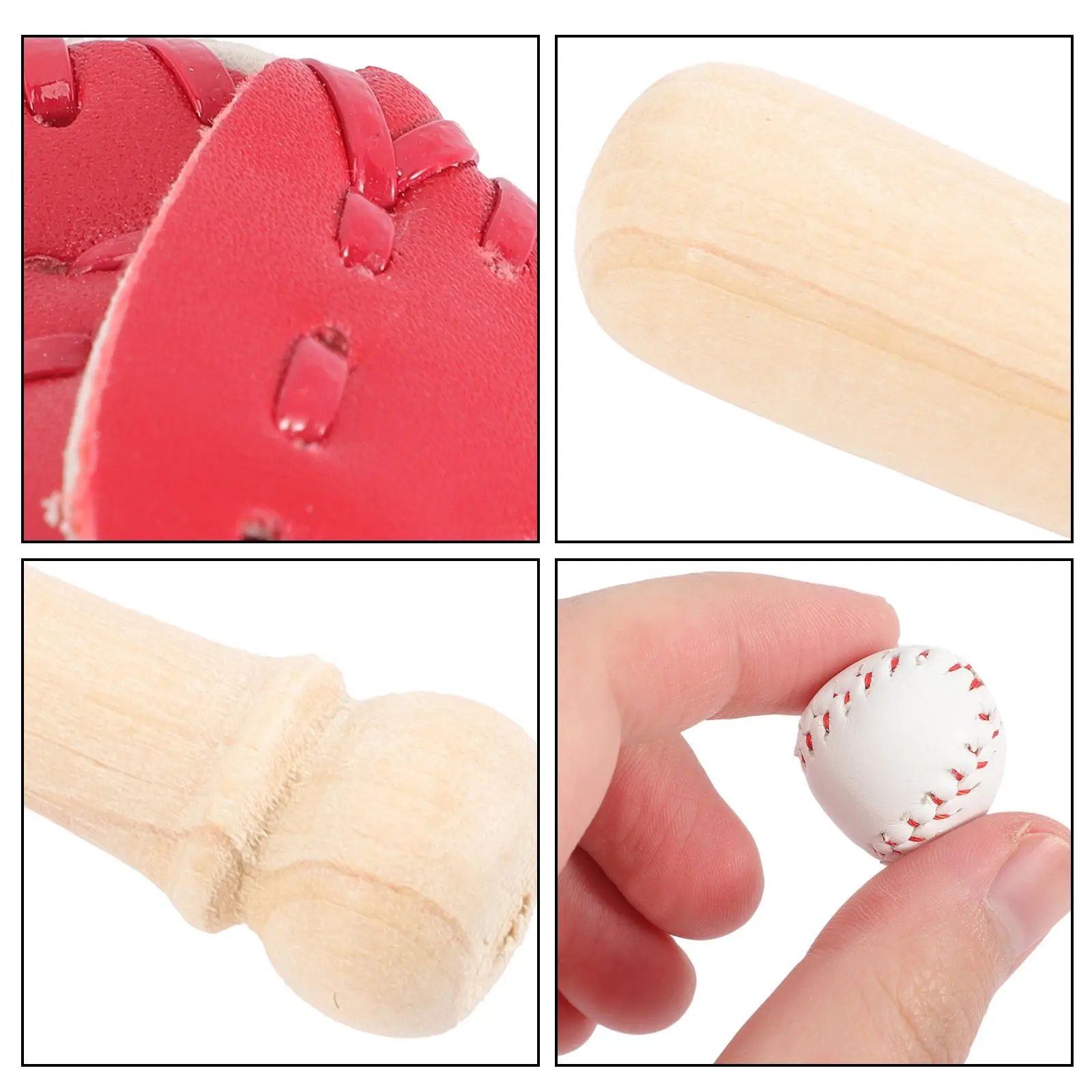 Mini Baseball Set 2 Sets House Cover Baby Mitt Diy Key Chains Materials Practice Toy Accessories