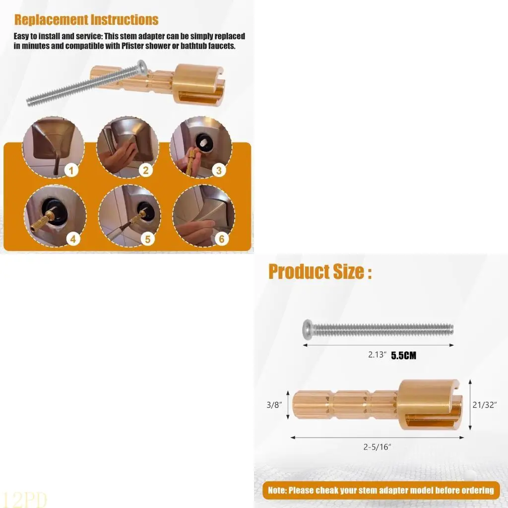 12PD Direct Replacement Shower Handle Extender Bathroom Faucet Extension Replacement 970~0770 Quick Fixing for Devices