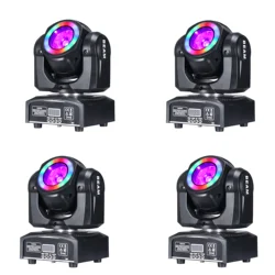 4Pcs 60W LED Beam Mini Moving Head 65W with SMD5050 RGB 3in1 Super Bright  DJ Dmx Control