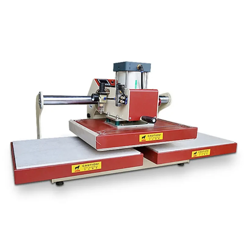 Upper And Lower Heating Glue Stamping Machine Two Stations 40 * 50cm Automatic Heat Transfer Printing Press Printing Machine