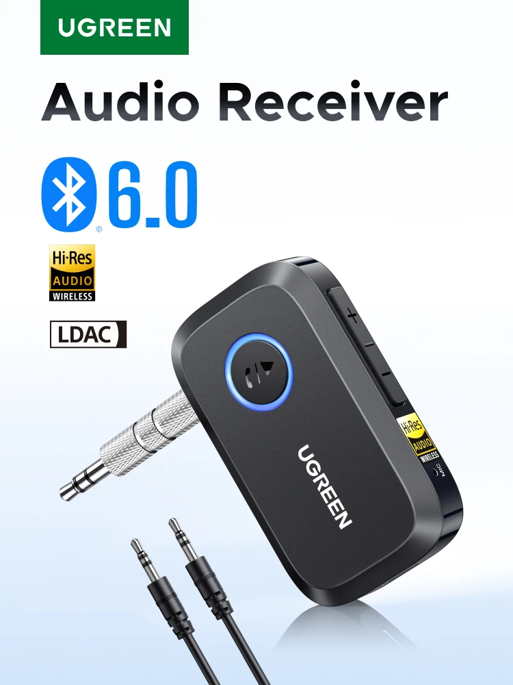 UGREEN Odbiornik Bluetooth 6.0 z LDAC, bezprzewodowy adapter audio Hi-Res Odbiornik AUX 3,5 mm do głośników/głośników przewodowych/stereo — zdjęcie produktu 7