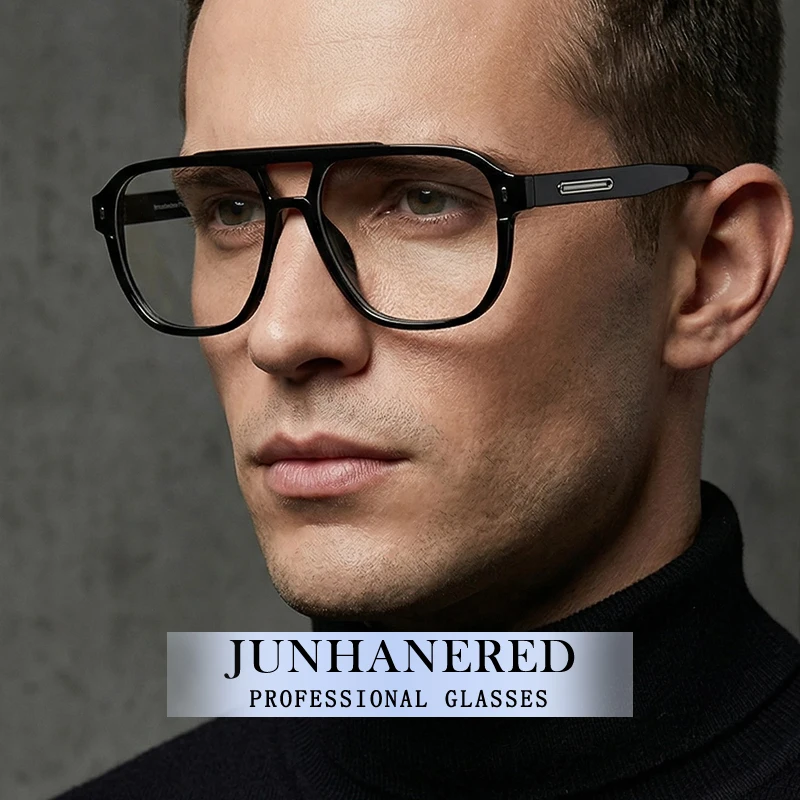 

New Classic Style Double Beam Toad Frame Hyperopia Photochromic Prescription Glasses Anti Blue Light Myopia Astigmatism Eyewear