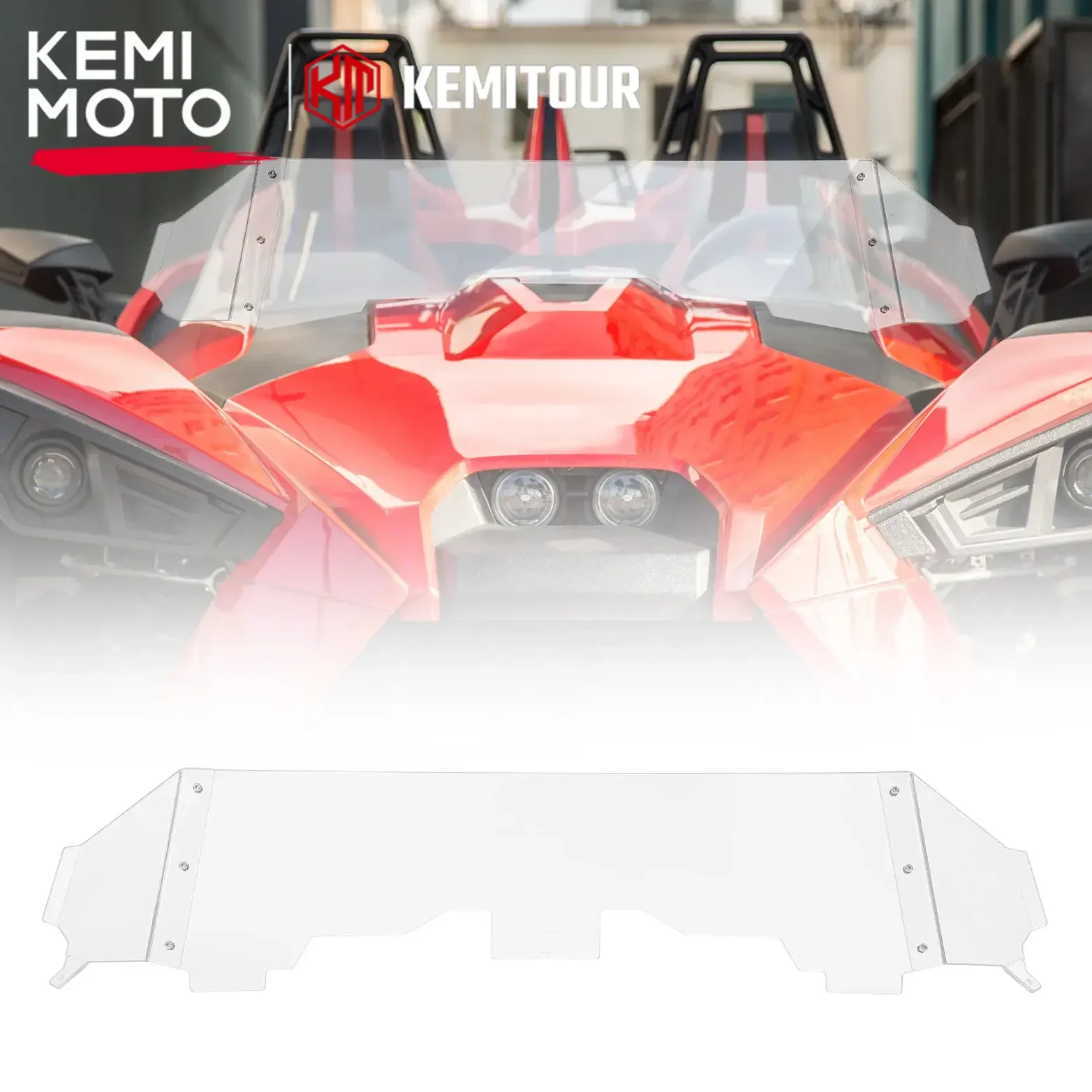 

KEMIMOTO Front PC Half Windshield Compatible with Polaris Slingshot SL SLR S R GT LE Signature 2015-2023 #2882154 Wind Deflector