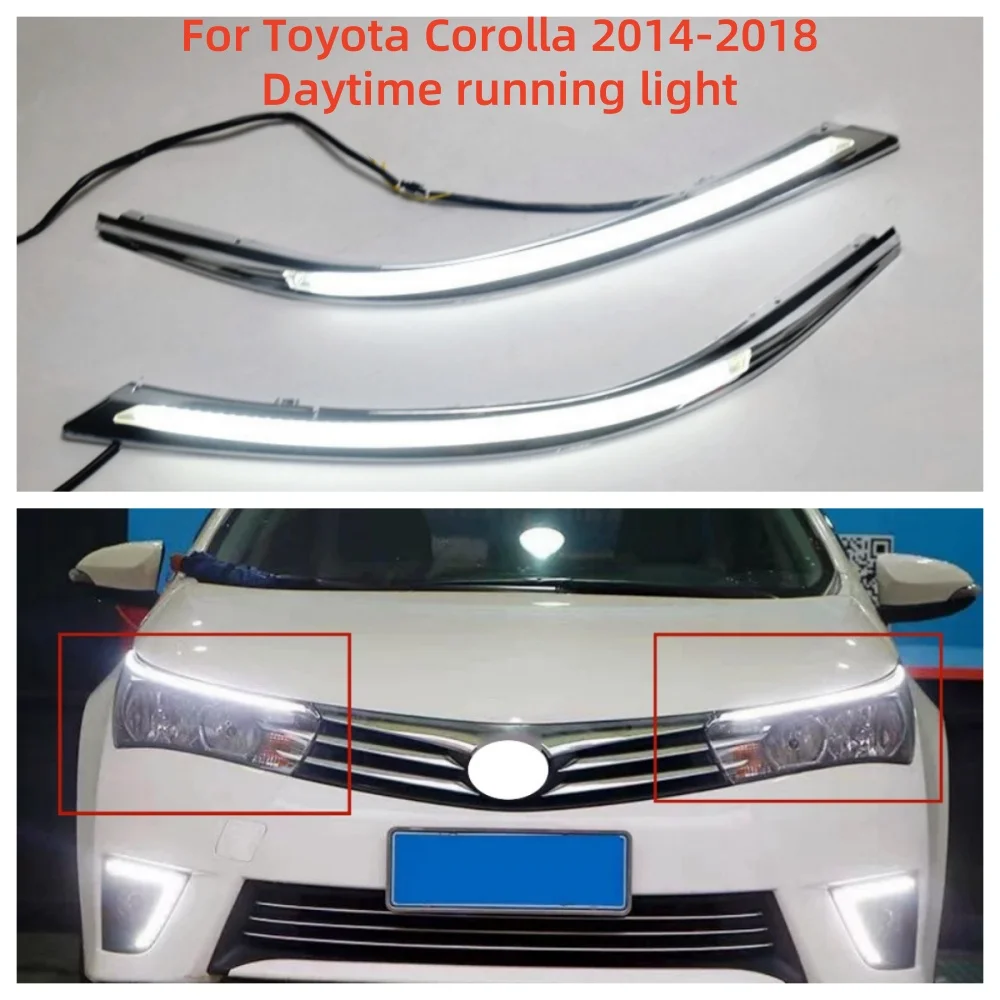 Suitable For 2014-2018 Toyota Corolla Daily Running Light headlight Assembly Headlight Eyebrow Modified Led two-tone Auto parts