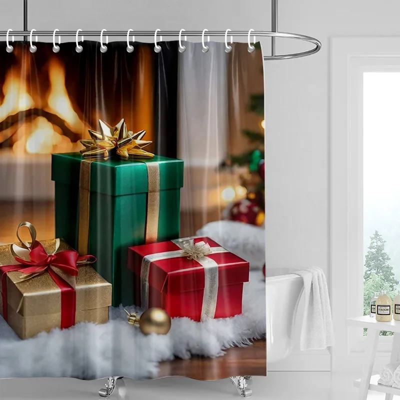

Украшение дома, занавески для душа для ванной комнаты, водонепроницаемая ткань для штор, современный скандинавский стиль, гостиная, с Рождеством wintXT6@!