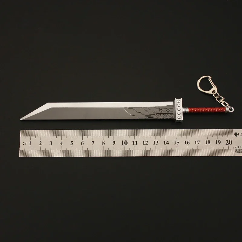 22cm/ 8.66in Fantasy Claud Destruction Sword Keychain katana Game Peripherals Weapon Props Metal Collectible Ornaments Boy Gifts