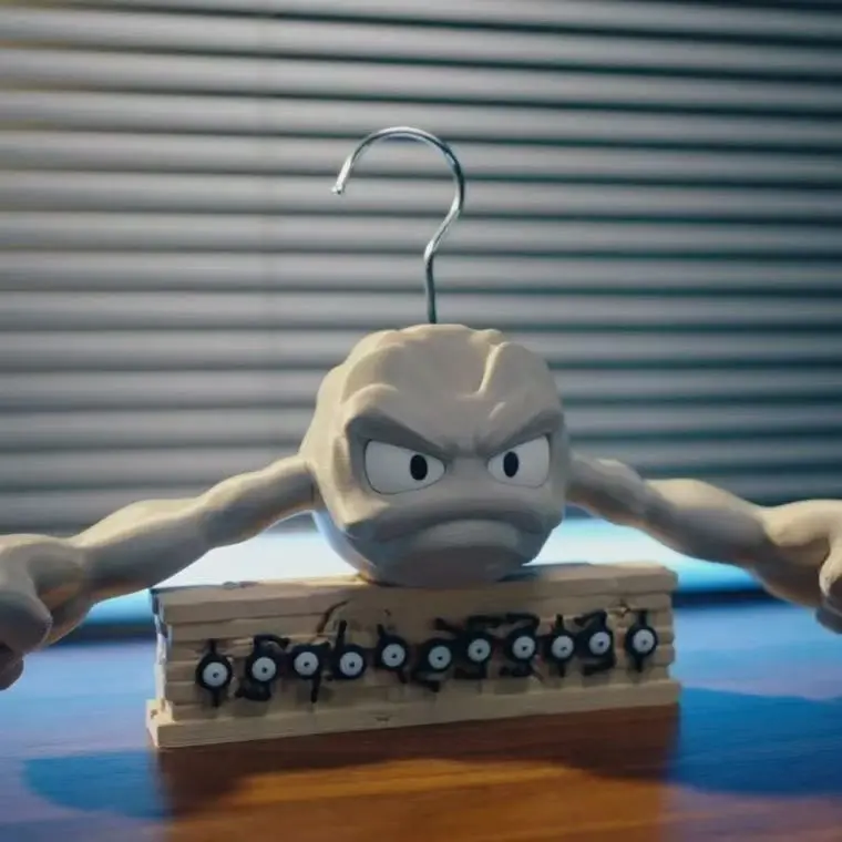 Angry Geodude Anime Action Figure Appendiabiti fai da te Luce per la casa Accessorio cosplay alla moda Decorazione versatile per la camera da letto per i fan
