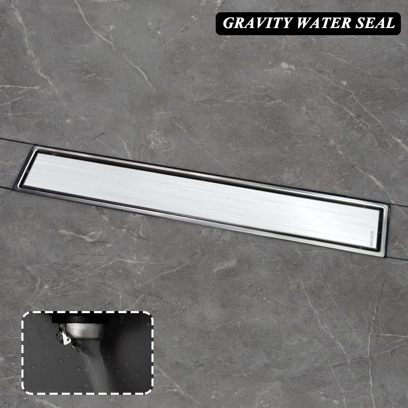 Imagem -04 - Canal Linear Longo da Drenagem Escovou o Dreno do Assoalho do Ouro Ocultam a Inserção da Telha a Cozinha e o Banheiro do Hotel Preto Sus304 o