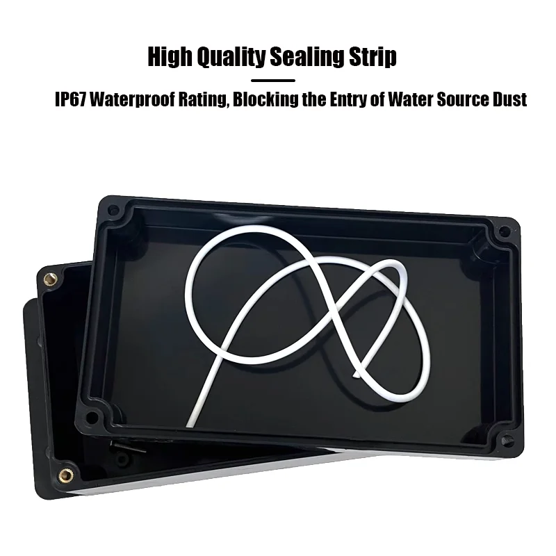 أسود ABS لهب البلاستيك صندوق مقاوم للماء في الهواء الطلق IP67 أداة كهربائية الضميمة مقاوم للماء الختم للمفاصل