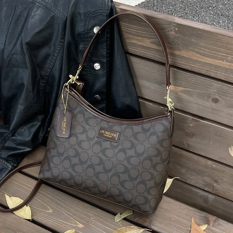 

Роскошная женская сумка-хобо 2025, изысканная сумка для подмышек и через плечо, просторная сумка через плечо с напуском для дня и ночи