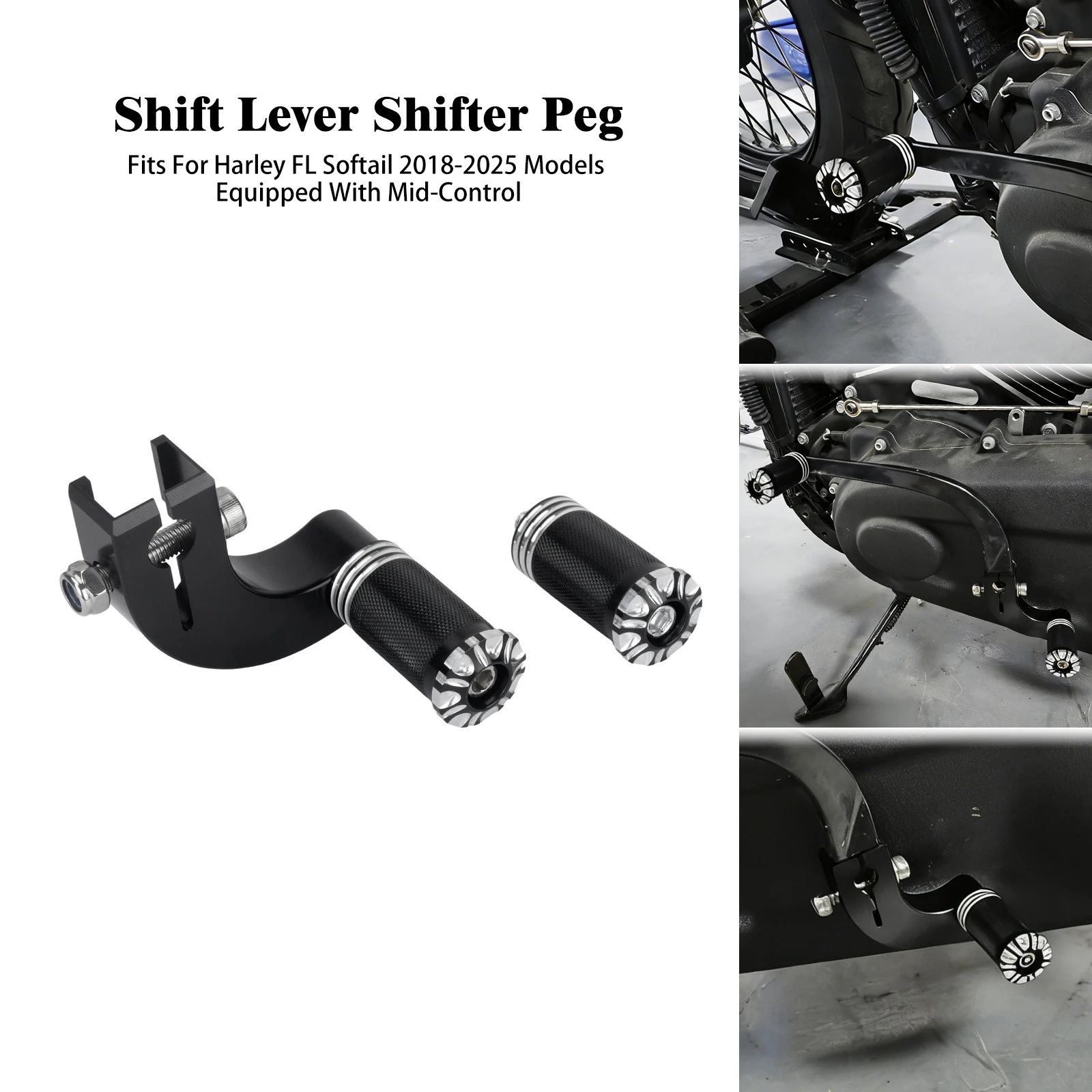 

Motorcycle Heel Toe Shift Lever Front Rear Shifter Pegs With Mid Control For Harley Softail Street Bob Low Rider Standard 18-Up