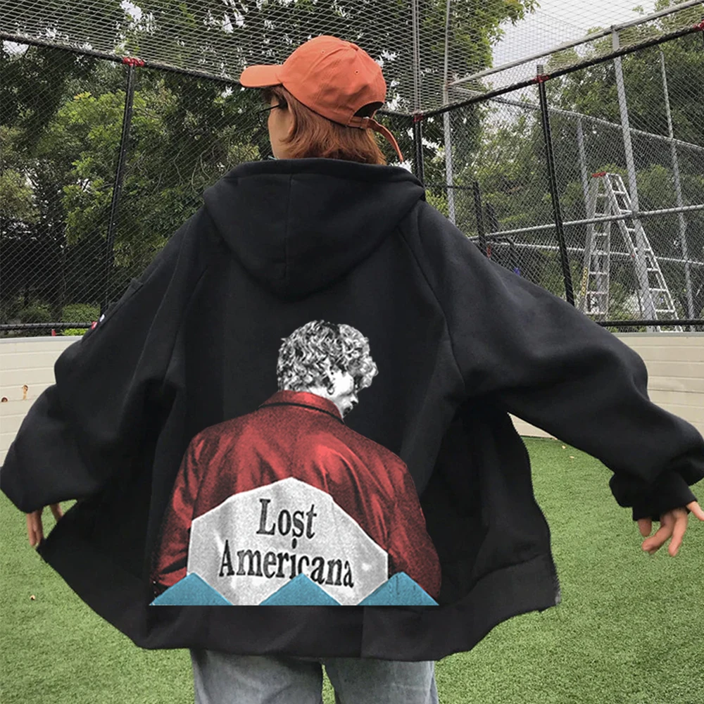MGK Lost Americana Tour Machine Gun Kelly Толстовка на молнии Harajuku Пуловер Топы Уличная толстовка