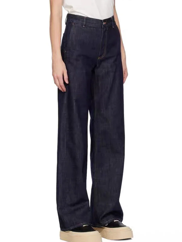 Jean rétro taille haute à jambes larges pour femme, pantalon à jambes droites, en coton extensible, Denim, printemps 2025, Faion rétro Sle