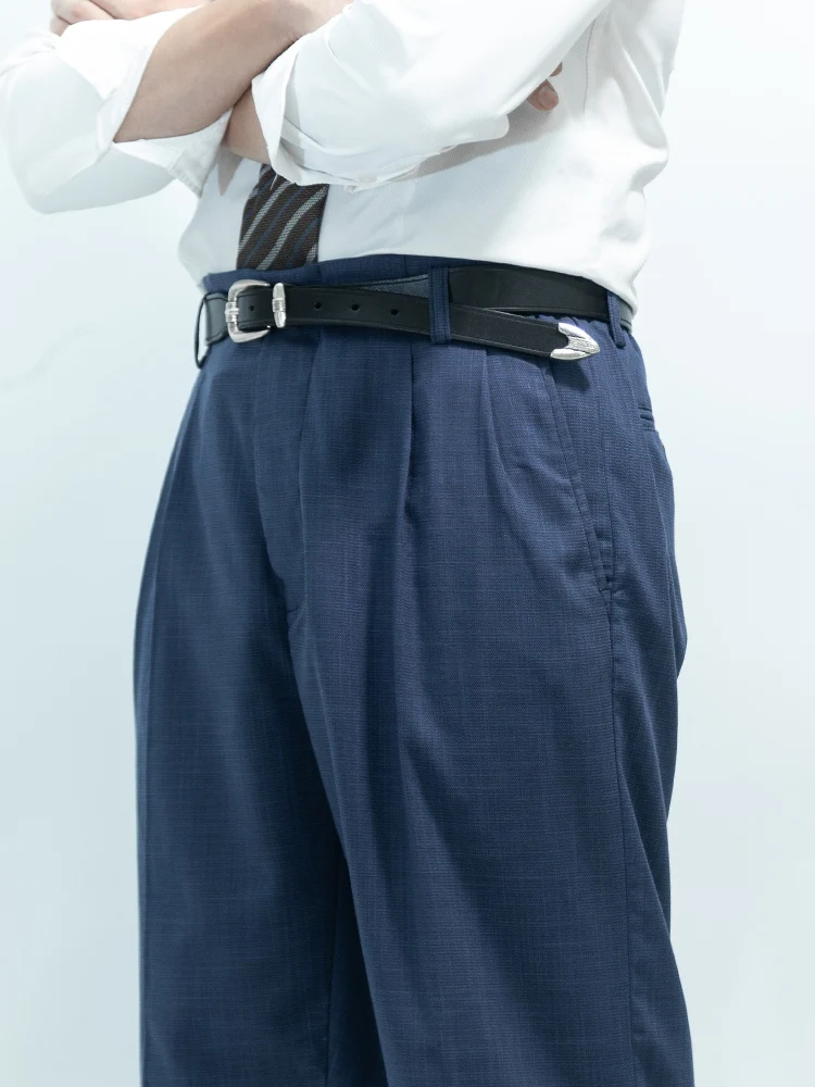 POT&CRAFTSMAN All-season Hollywood waist casual pants, loose straight-cut trousers, business formal wear, high waist, men