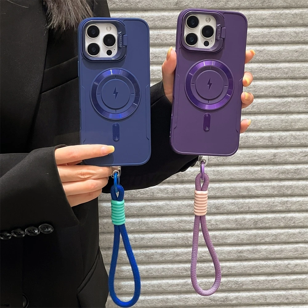 Магнитный чехол-держатель для iPhone 17 Pro 16 Pro Max 14 15 13 12 11 iPhone Air с беспроводной зарядкой, силиконовый чехол, противоударный