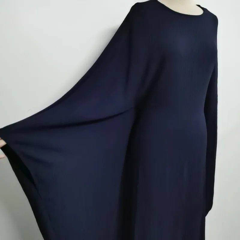 2024 neue Ramadan Abaya Femme Dubai Party Taille Robe Femme Musulman Fledermaus Ärmel Damen Kleid