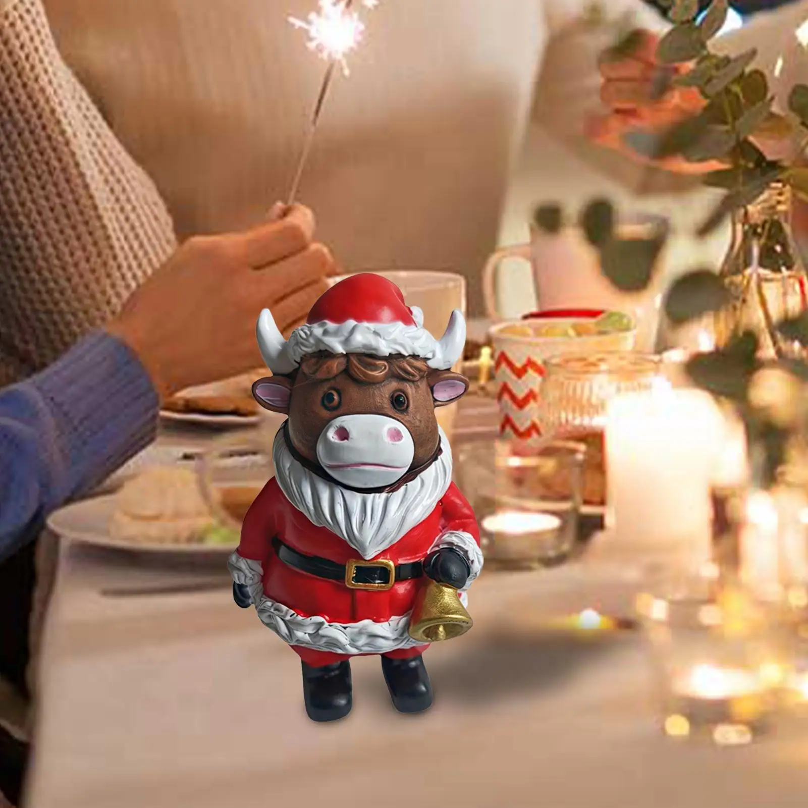 Figuras de vaca de las tierras altas, decoración navideña de cocina de vaca de las tierras altas, adorno bonito rústico para dormitorio, granja, baño, aula, cocina