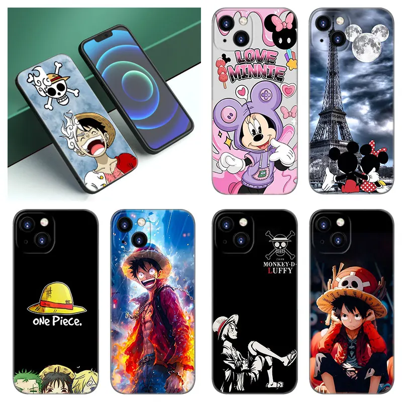 Monkey-D. Luffys Phone Case For Apple iPhone 12 13 Mini 11 14 15 Pro Max 7 8 Plus X XR XS SE 2020 2022 Black Silicone Case