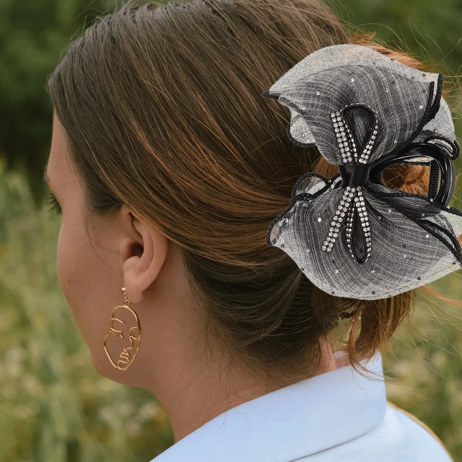3Pcs Hair Claw Clips Elegant Bowtie Design Back of Head Hair Clips Women Accessories for Daily Hairstyle Women Claw Clip