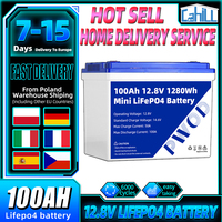 EU Stock 12V 100Ah Lifepo4 Battery Pack Built-in BMS New 12.8V Lithium Iron Phosphate batteries DIY 24V 48V For RV Camping Solar