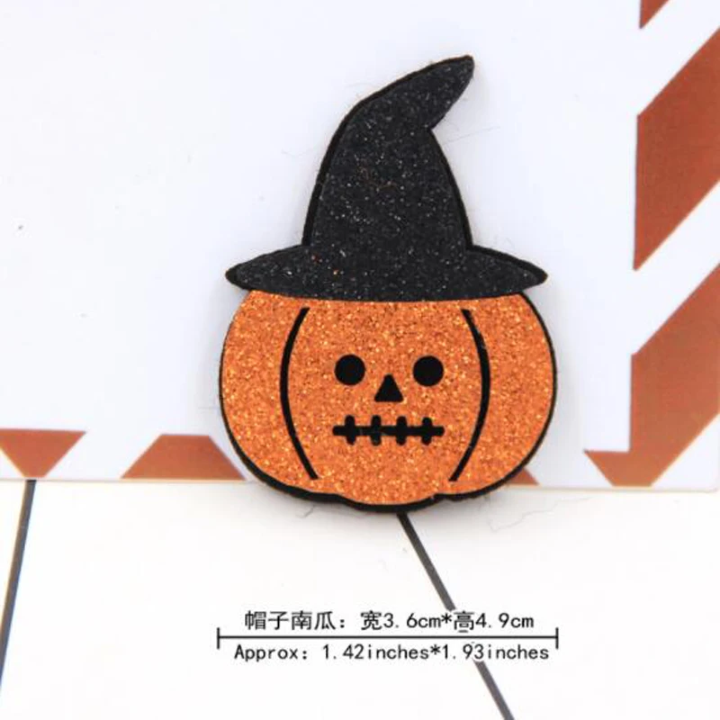 20pcs/lot Kawaii Glitter Halloween Series Patch Creative Felt Fabric Accessories Halloween Headdress Decoration Material