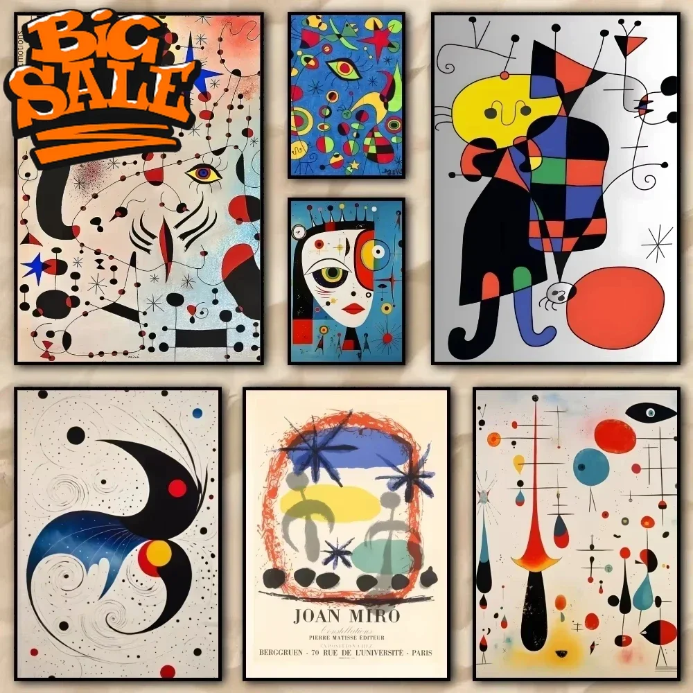 Pintura al óleo digital por números, surrealismo moderno, pintura artística de Joan Miro con números, decoración del hogar, arte de pared, regalo perfecto sin marco, fr