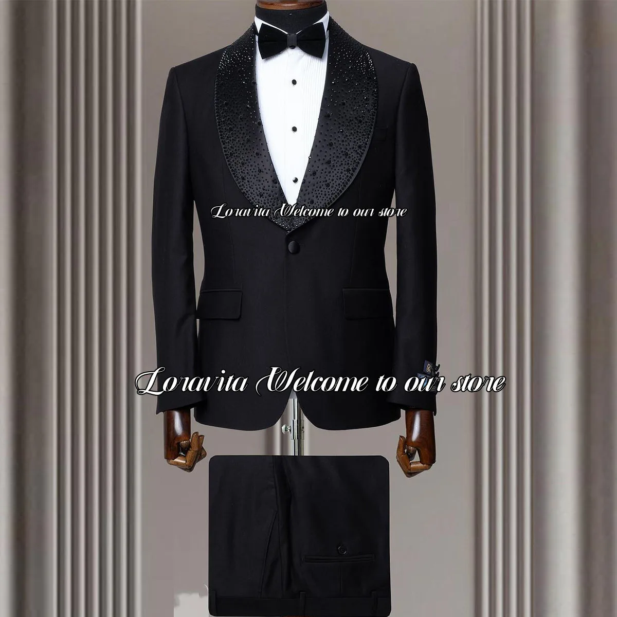 

Formal Banquet Male Prom Blazers Luxury Glitter Gem Men's Suits Tailore Made Groom Wear Wedding Tuxedo 2 Pieces Costume Homme