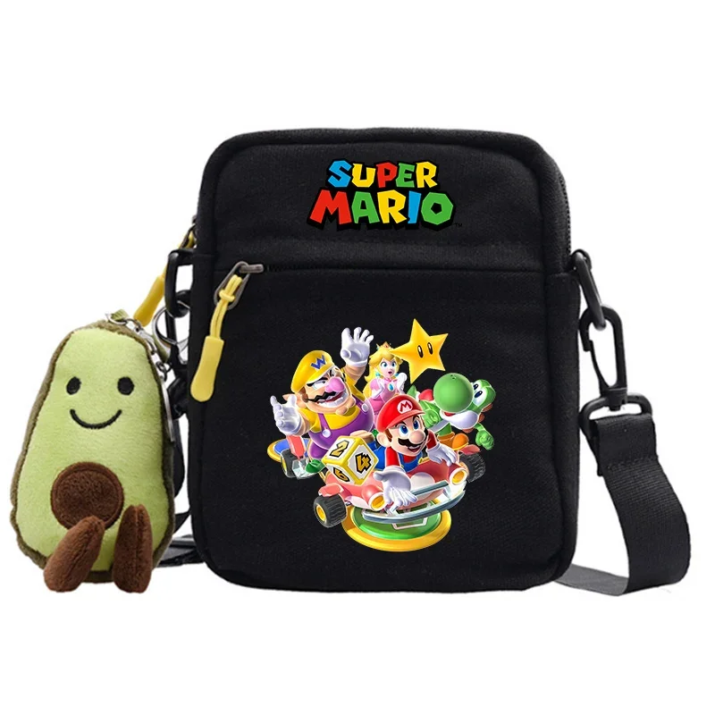 Bolso de hombro de Super Mario Bros para niño y niña, bandolera de princesa Peach, Luigi Bowser Yoshi, bolsos de mensajero para niño, Satchel de