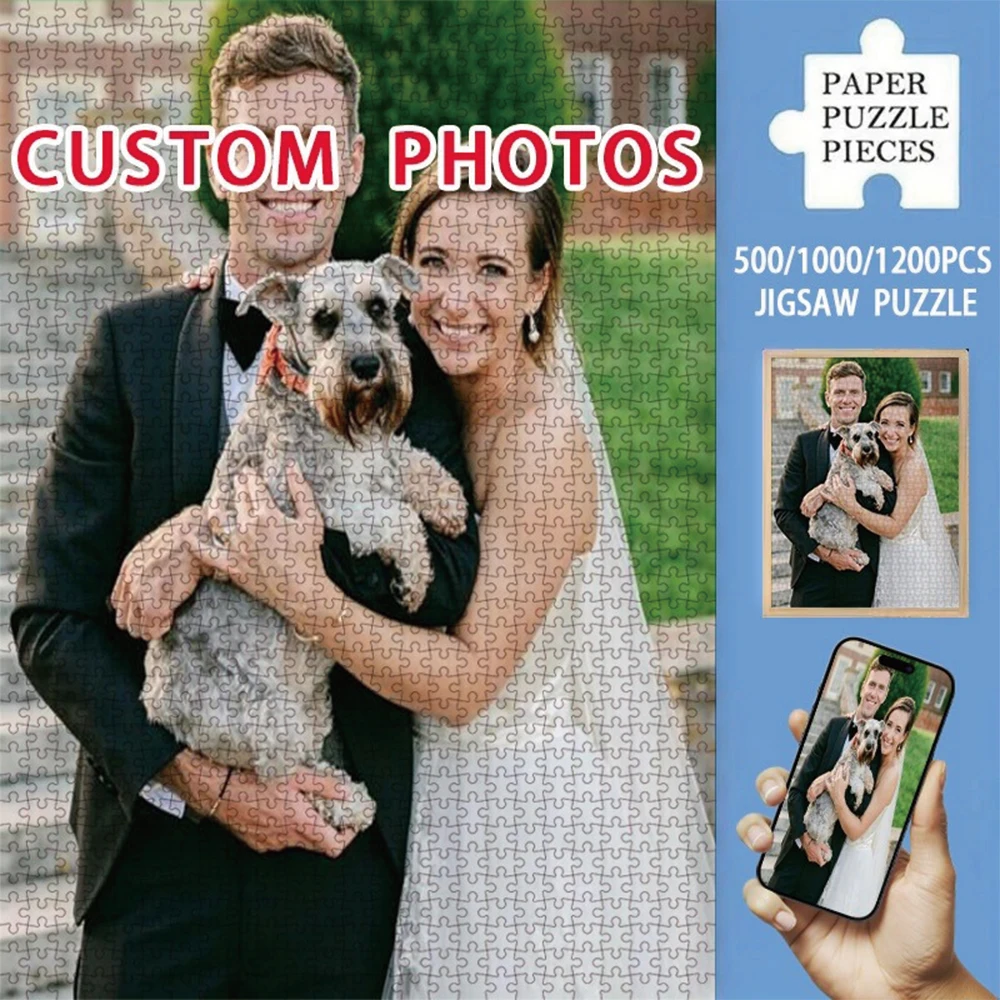 35/300/500/1030pcs Personalized Custom Photo Puzzle Couple Photos Puzzle Custom Customized Puzzle Adult Personalised Toy Room