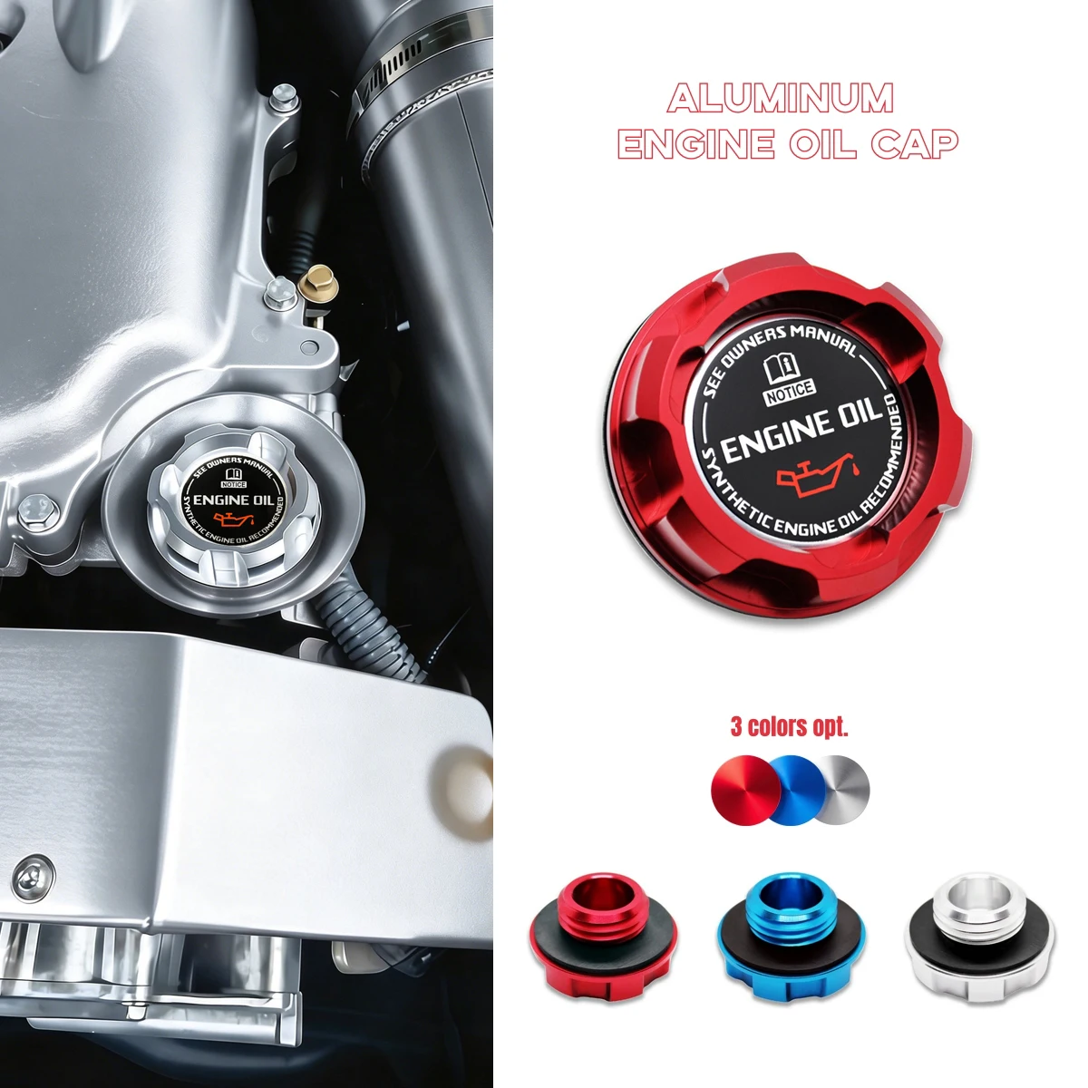 Tapa de aceite de motor de aluminio para nissan ALTIMA MAXIMA SILVIA S13 S14 240SX SENTRA SUNNY INFINITI 350Z 300ZX 370Z JDM accesorios para automóviles