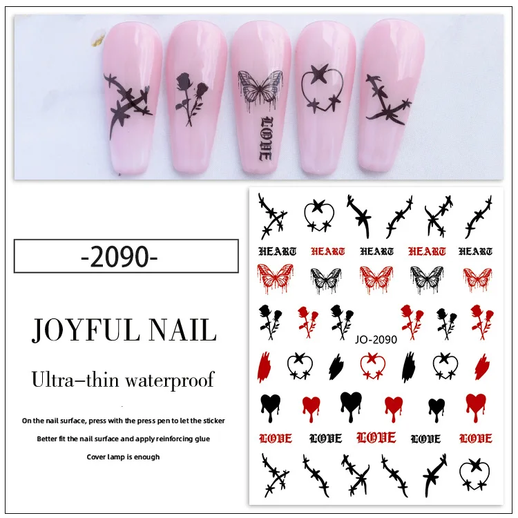 Nail Art Sticker Cross Nail  Black And White Design Decoration Sticker Foil Decal Accessories Nail Decoration