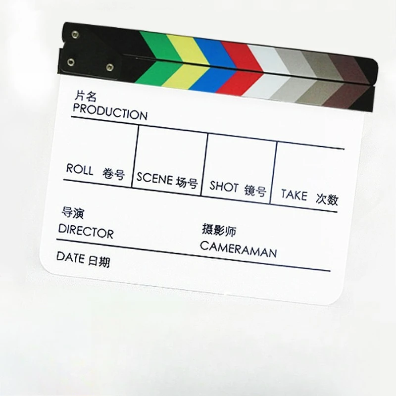 

Acrylic film board, color black and white director board, shooting props