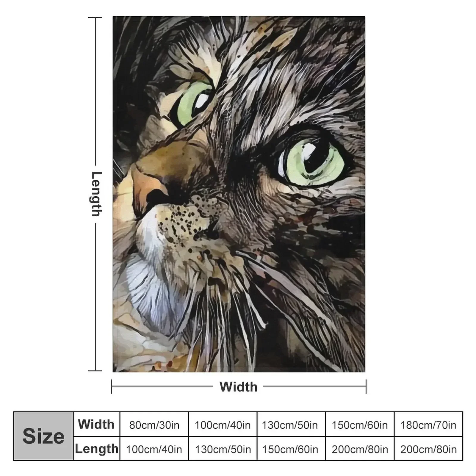 Myriss, cat, cat, chat, lea roche painting Throw Blanket Sofas Personalized Gift For Decorative Sofa Custom Blankets