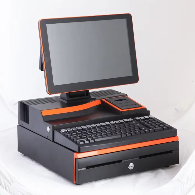 All in One POS Terminal with Customer Display Printer Cash Drawer for Supermarket Retail Store Point of Sale System Computer